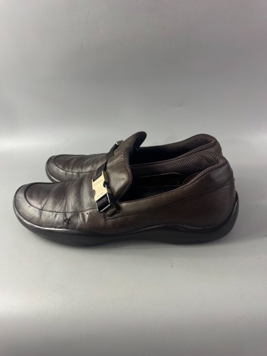 Authentic Prada Chocolate Brown Leather Classic Loafers main image 13
